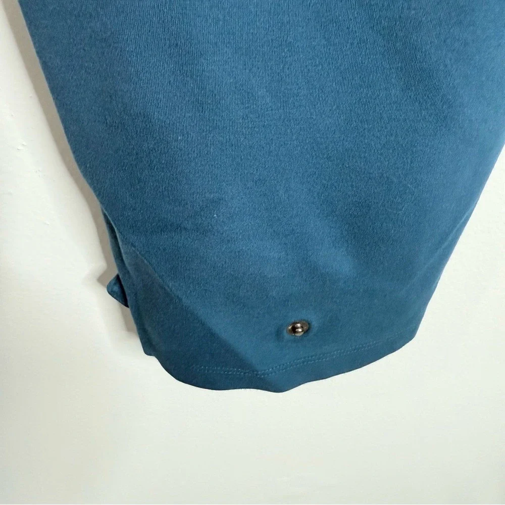 Betabrand Yoga Riding Dress Pants Snap Ankle Zip Pockets Teal XL Long Workwear‎